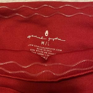 Spiritual gangster 7/8 length ribbed lettuce trim leggings